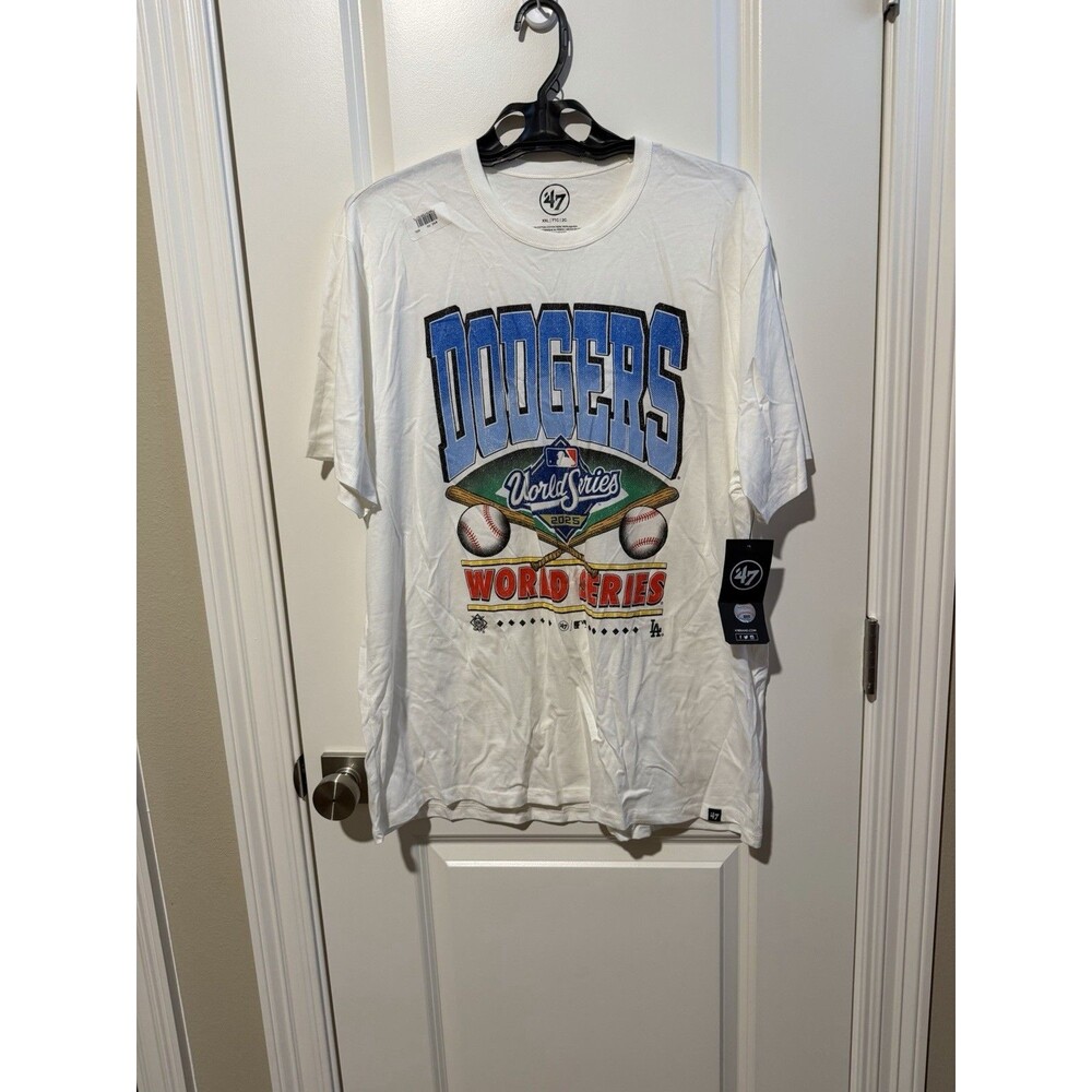 Los Angeles Dodgers 2025 World Series ’47 Brand T-Shirt White XXL NWT